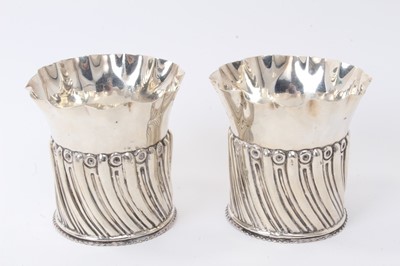 Lot 148 - Pair of Victorian silver spill vases, 7ozs