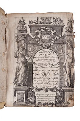 Lot 571 - Pierre Matthieu - Histoire de France...du regne de Henry IIII, 1605, part 1, 326pp and index, in early vellum binding