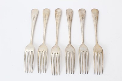 Lot 233 - Composite set of six Old English pattern dessert forks