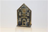 Lot 2707 - Victorian brass and iron money box with inset...