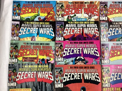 Lot 22 - Marvel Comics Secret Wars (1984 to 1985). Complete limited series from issue 1 - 12, to include issue No. 8 origin of symbiote suit. Priced 75 cents and 1$. (12)
