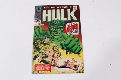 Lot 11 - Marvel Comics The Incredible Hulk #102 (1968). Big premiere issue, origin retold. Priced 12 cents. (1)