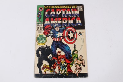 Lot 8 - Marvel Comics Captain America #100 (1968). Big premiere issue, first solo series and Black Panther apperance. Jack Kirby work. Priced 12 cents. (1)