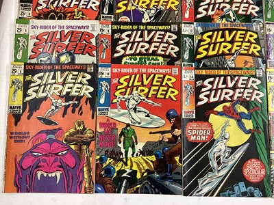 Lot 21 - Marvel Comics Silver Surfer (1968 to 1970). Incomplete run from issue 2 - 18, missing issue 4. Includes issue 2 the first apperance of Brotherhood of Badoon. And issue 3...
