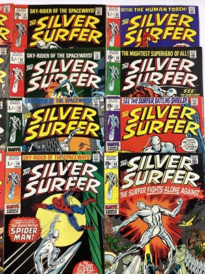 Lot 21 - Marvel Comics Silver Surfer (1968 to 1970). Incomplete run from issue 2 - 18, missing issue 4. Includes issue 2 the first apperance of Brotherhood of Badoon. And issue 3...