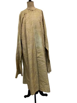 Lot 2096 - Chinese gold brocade silk robe with horse shoe sleeves.