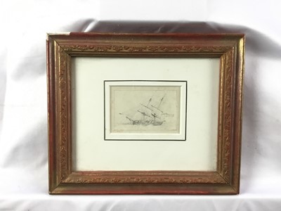 Lot 23 - Edward William Cooke  (1811-1880) marine pencil sketch, together with an etching