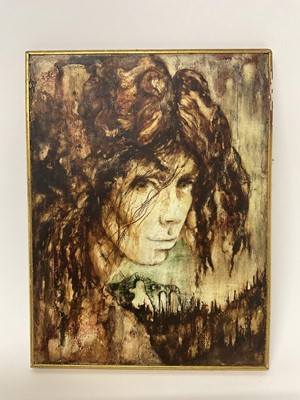 Lot 62 - Rodolfo de Sanctis (b. 1936) mixed media on board, The Witch