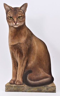 Lot 1368 - Modern cat dummy board, by H Ward, 1992, 46cm high