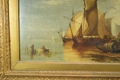 Lot 935 - James Webb (1825-1895) oil on canvas - View of the Island of Marken, Holland, inscribed verso, 30cm x 55cm, in gilt frame 
Provenance: The Dujarden Family, note verso