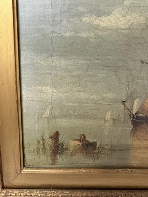 Lot 935 - James Webb (1825-1895) oil on canvas - View of the Island of Marken, Holland, inscribed verso, 30cm x 55cm, in gilt frame 
Provenance: The Dujarden Family, note verso