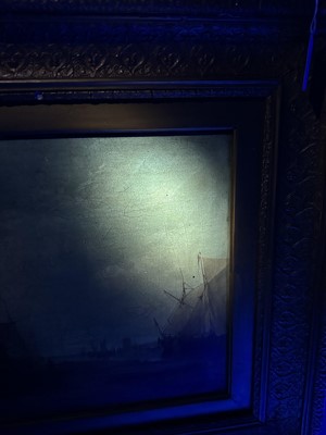 Lot 935 - James Webb (1825-1895) oil on canvas - View of the Island of Marken, Holland, inscribed verso, 30cm x 55cm, in gilt frame 
Provenance: The Dujarden Family, note verso