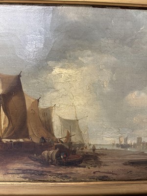 Lot 935 - James Webb (1825-1895) oil on canvas - View of the Island of Marken, Holland, inscribed verso, 30cm x 55cm, in gilt frame 
Provenance: The Dujarden Family, note verso