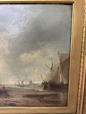 Lot 935 - James Webb (1825-1895) oil on canvas - View of the Island of Marken, Holland, inscribed verso, 30cm x 55cm, in gilt frame 
Provenance: The Dujarden Family, note verso