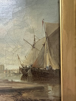 Lot 935 - James Webb (1825-1895) oil on canvas - View of the Island of Marken, Holland, inscribed verso, 30cm x 55cm, in gilt frame 
Provenance: The Dujarden Family, note verso