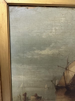 Lot 935 - James Webb (1825-1895) oil on canvas - View of the Island of Marken, Holland, inscribed verso, 30cm x 55cm, in gilt frame 
Provenance: The Dujarden Family, note verso