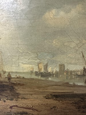 Lot 935 - James Webb (1825-1895) oil on canvas - View of the Island of Marken, Holland, inscribed verso, 30cm x 55cm, in gilt frame 
Provenance: The Dujarden Family, note verso