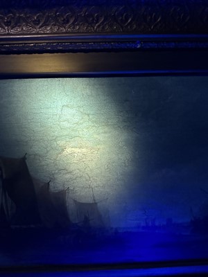 Lot 935 - James Webb (1825-1895) oil on canvas - View of the Island of Marken, Holland, inscribed verso, 30cm x 55cm, in gilt frame 
Provenance: The Dujarden Family, note verso