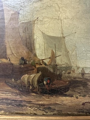 Lot 935 - James Webb (1825-1895) oil on canvas - View of the Island of Marken, Holland, inscribed verso, 30cm x 55cm, in gilt frame 
Provenance: The Dujarden Family, note verso