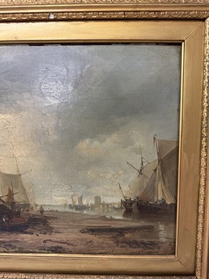Lot 935 - James Webb (1825-1895) oil on canvas - View of the Island of Marken, Holland, inscribed verso, 30cm x 55cm, in gilt frame 
Provenance: The Dujarden Family, note verso