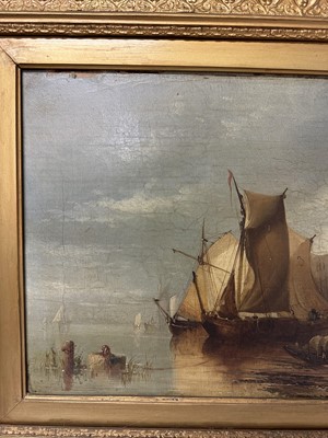 Lot 935 - James Webb (1825-1895) oil on canvas - View of the Island of Marken, Holland, inscribed verso, 30cm x 55cm, in gilt frame 
Provenance: The Dujarden Family, note verso