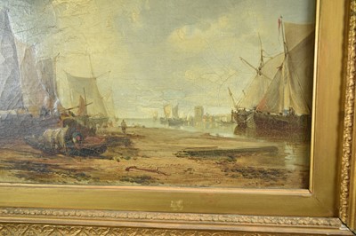 Lot 935 - James Webb (1825-1895) oil on canvas - View of the Island of Marken, Holland, inscribed verso, 30cm x 55cm, in gilt frame 
Provenance: The Dujarden Family, note verso