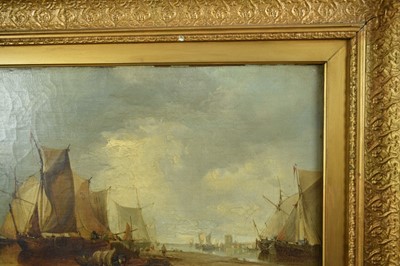 Lot 935 - James Webb (1825-1895) oil on canvas - View of the Island of Marken, Holland, inscribed verso, 30cm x 55cm, in gilt frame 
Provenance: The Dujarden Family, note verso