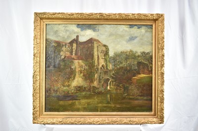 Lot 945 - Herbert H. Gilchrist, late 19th century, oil on canvas - Leeds Castle, signed, 53cm x 65cm, in gilt frame