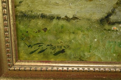 Lot 946 - Walter Sydney Stacey (1846-1929) oil on canvas - The Young Gardner and Maid, signed, 76cm x 51cm, in gilt frame