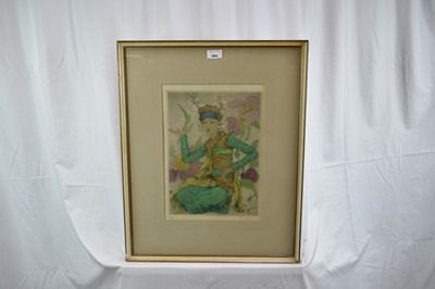 Lot 984 - Elyse Ashe Lord (1900-1971) signed limited edition coloured etching - Bali Dancer, 31/75, 36cm x 26cm, in original glazed frame  
Provenance: Mealands (Knightsbridge) Ltd.