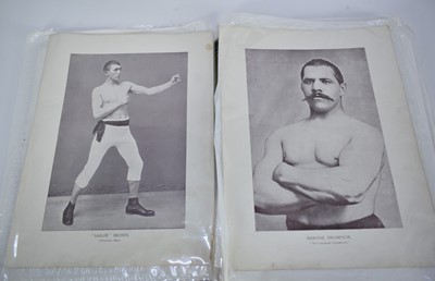 Lot 812 - Collection of Victorian photolithographic portraits of Boxers, 'The Portrait Gallery of Pugilists of England, America, Australia, 1894', disbound (37)