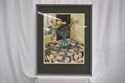 Lot 848 - *Richard Bawden (b.1936), signed artist's proof etching - 'Flowers & Patchwork', 52cm x 42cm, in glazed frame