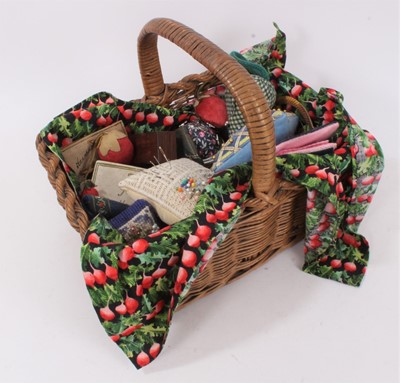 Lot 1417 - Basket of sewing accessories