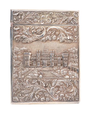 Lot 246 - Victorian castle top card case by Nathaniel Mills