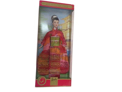 Lot 1836 - Mattel Barrie Dolls including Snow White the Apple, No.56035, Cinderella, No.55479, Dolls of the World Princess of Japan, No. B5731, Gala, No. B2722 and Happy Birthday, No.54219, all boxed (5)