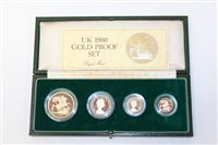 Lot 2050 - G.B. 1980 Elizabeth II Four Coins Gold Proof...