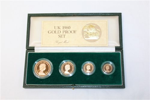 Lot 2051 - G.B. 1980 Elizabeth II Four Coins Gold Proof...