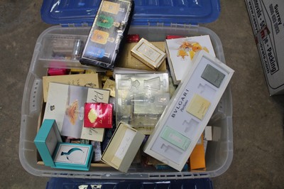 Lot 2450 - Large collection of vintage scent bottles, many with contents, including Chanel, Dior, etc