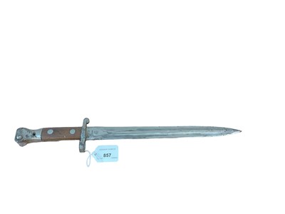 Lot 857 - British Lee Metford 1888 pattern bayonet with steel blade, stamped with crowned E R and dated 2 02, the mounts stamped V. 1. D.Y. 499