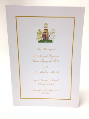 Lot 110 - Prince Harry Wedding Order of Service