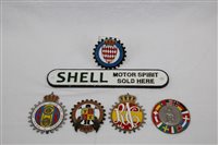 Lot 2010 - Five Continental enamel Cars Club badges and...