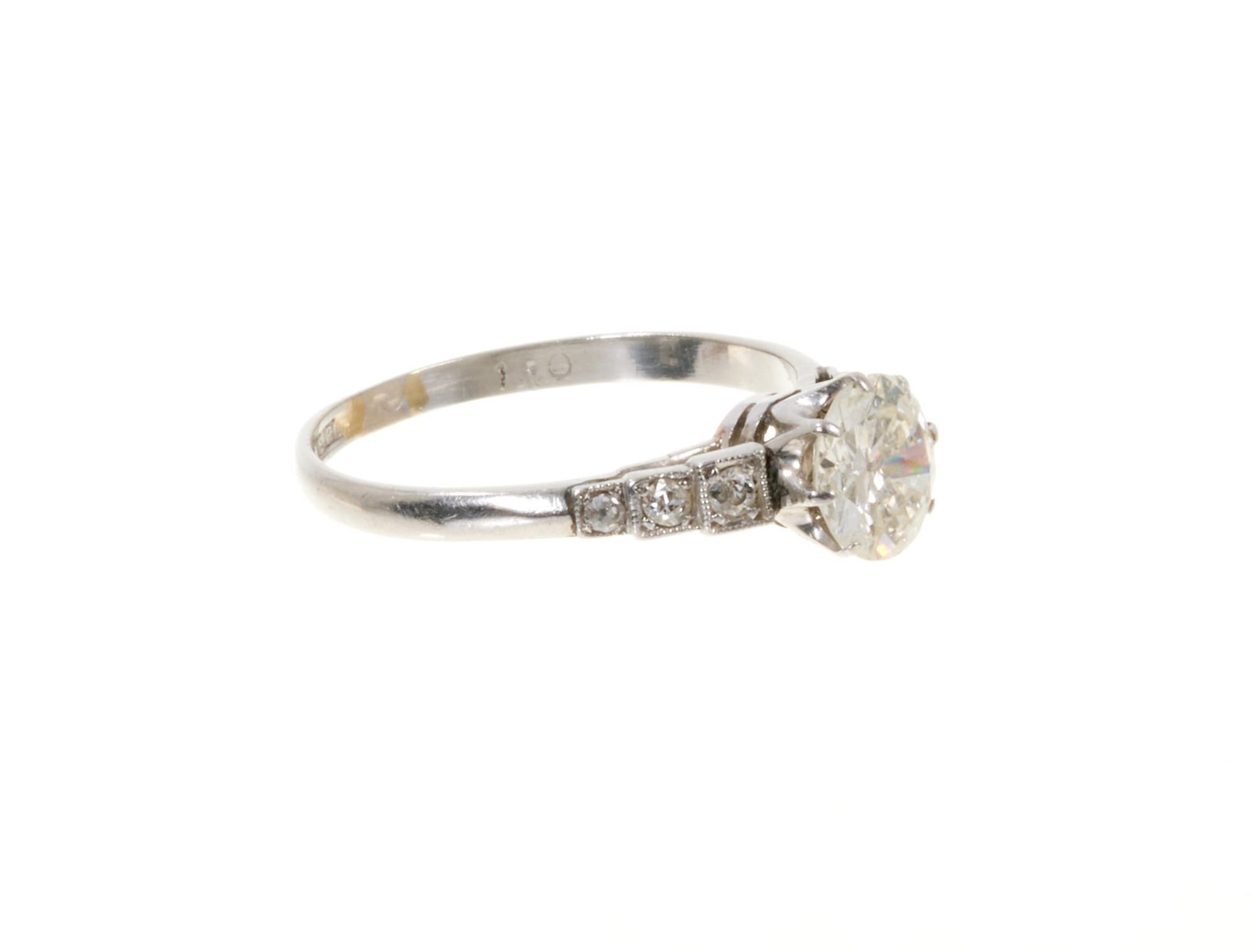 Lot 455 Art Deco diamond single stone ring