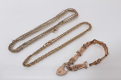 Lot 456 - 9ct gold gate bracelet and a 9ct gold chain