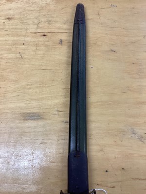 Lot 868 - First World War 1913 pattern Remington bayonet, stamped 3 16, in steel mounted leather scabbard