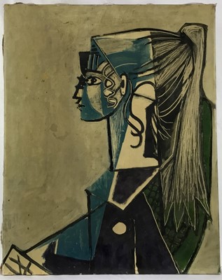 Lot 14 - After Picasso, cromolithograph, Portrait of Sylvette David, 56 x 46cm
