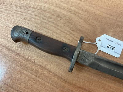 Lot 876 - First World War 1907 pattern bayonet, fullered steel blade stamped Wilkinson, the pommel stamped R.A.F. 1D 6641