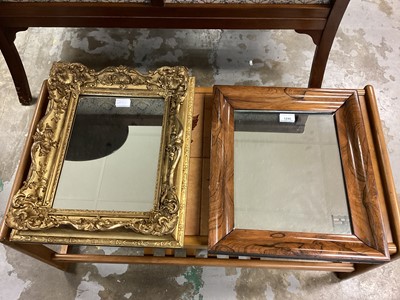 Lot 1240 - 19th century rosewood wall mirror, together with 19th century gilt gesso wall mirror (previously a picture frame).