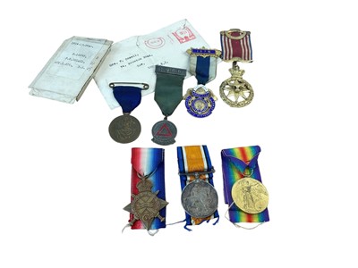 Lot 701 - First World War 1914 - 15 Star trio, comprising 1914 - 15 Star named to K. 16353 F. W. Coxall. Act. L. Sto. R.N., together with War and Victory medals named to K. 16353 F. W. Coxall. L. Sto.