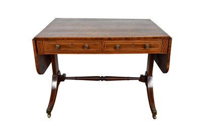 Lot 1092 - Regency mahogany and tulipwood crossbanded sofa table