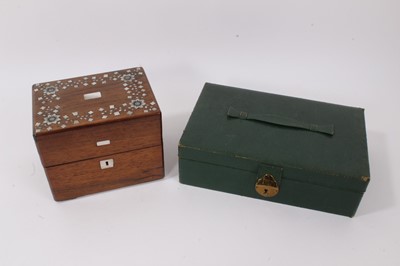 Lot 665 - Victorian rosewood and mother of pearl inlaid tea caddy/card box